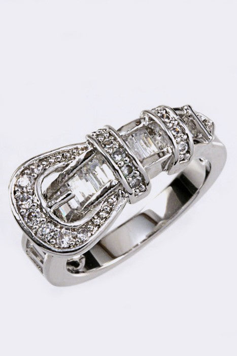 CZ Belt Buckle Ring