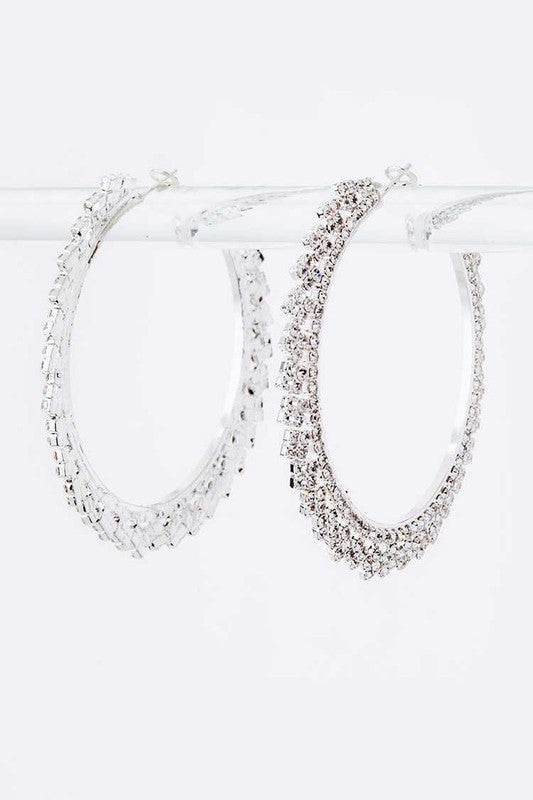 Rhinestone 60MM Iconic Hoop Earrings