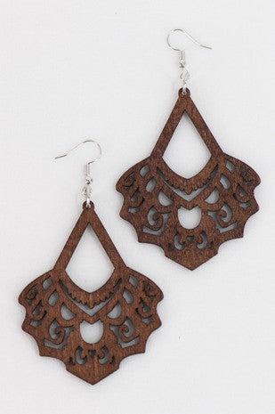 Bohemian Chandelier Wooden Earrings