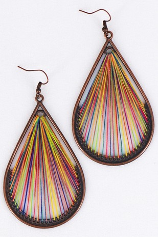 Thread Metal Drop Earrings