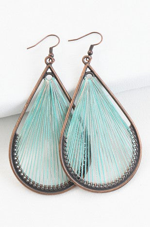 Thread Metal Drop Earrings