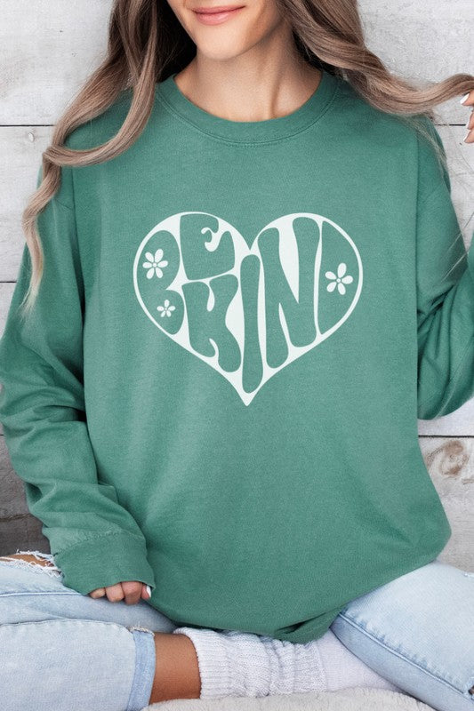 Be Kind Heart Comfort Colors Long Sleeve Shirt