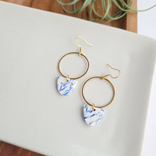 Iris Earrings - Greek Goddess Blue