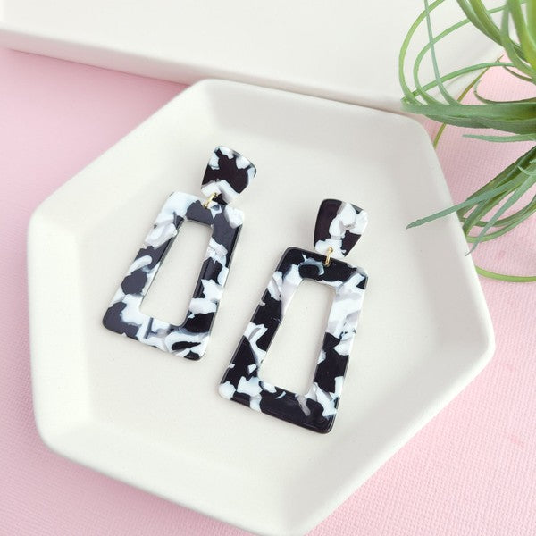 Avery Earrings -  Black & White