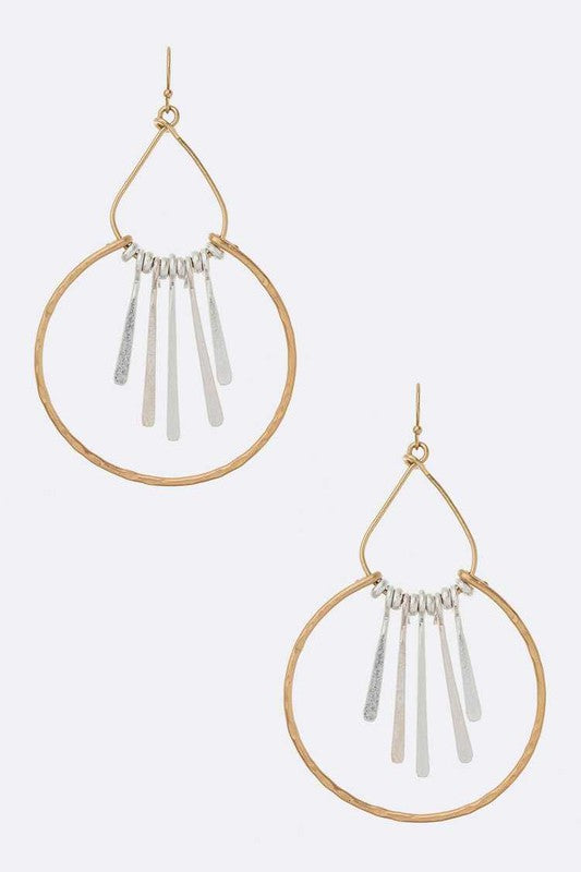 Mix Tone Fringe Metal Iconic Earrings