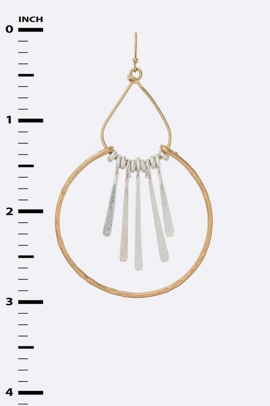 Mix Tone Fringe Metal Iconic Earrings