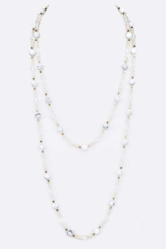 Crystal Seed Beads Station Convertible Necklace