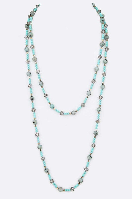 Crystal Seed Beads Station Convertible Necklace