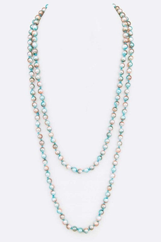 60 Mix Color 8MM Pearl Convertible Necklace