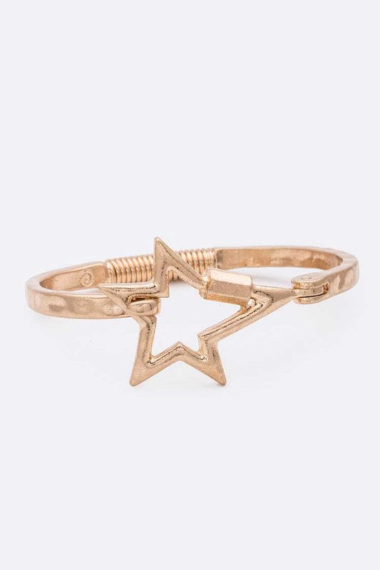 Star Hammered Flex Bangle