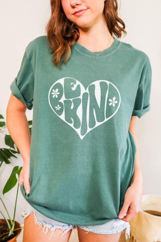 Be Kind Heart Comfort Colors Graphic Tee PLUS