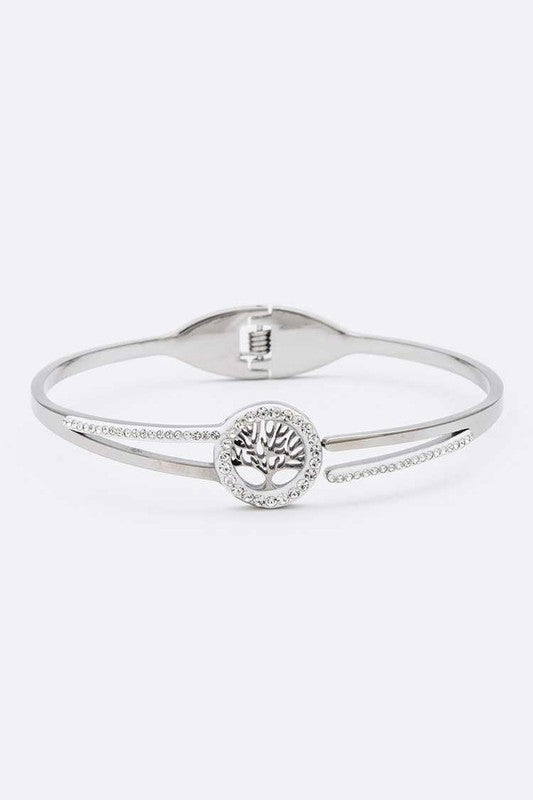 Stainless Steel Tree Hinge Bangle