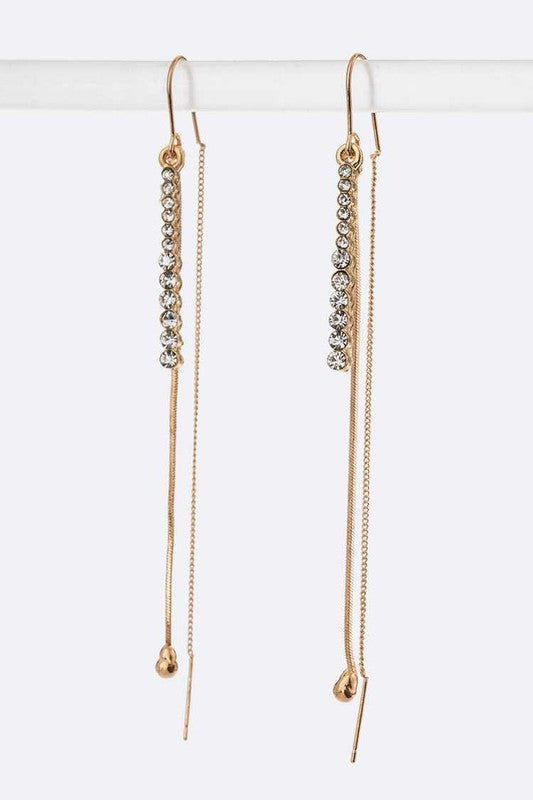 Crystal Dainty Drop Pull Through Earrings