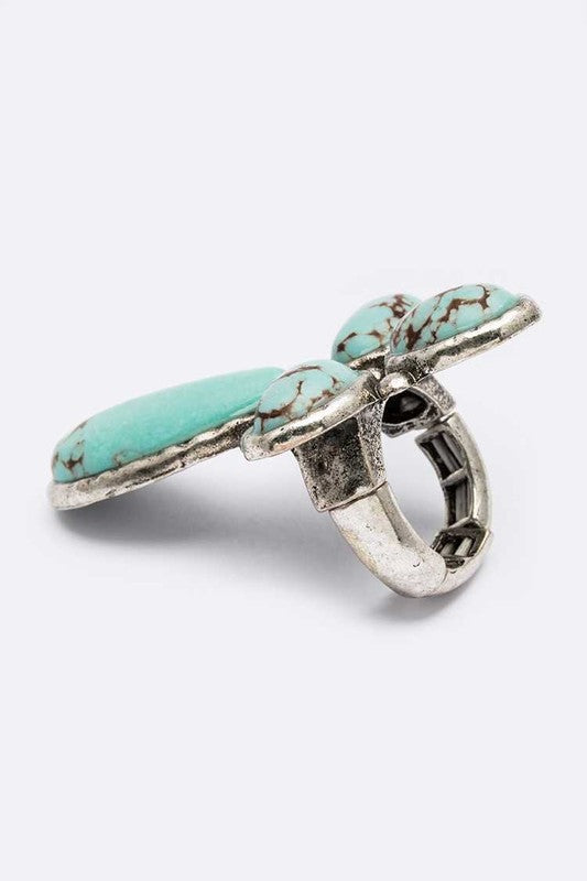 Iconic Stone Cross Stretch Ring