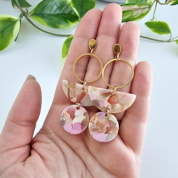 Wren Earrrings - Peachy Pink