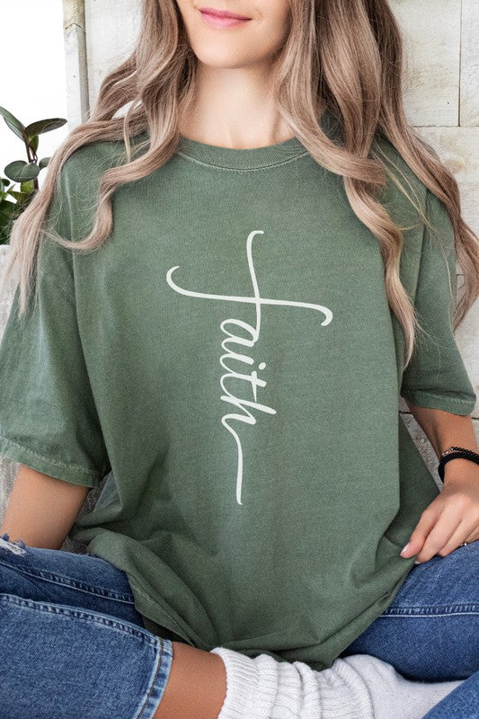 Faith Cross Easter Comfort Colors Graphic Tee