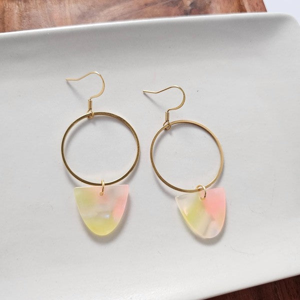 Iris Earrings Large - Iridescent Neon