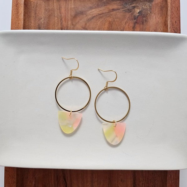 Iris Earrings Large - Iridescent Neon