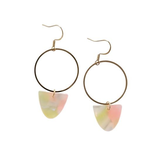 Iris Earrings Large - Iridescent Neon