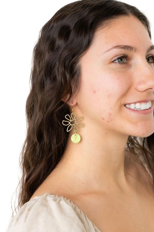 Maisy Earrings - Lime Green