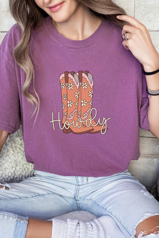 Howdy Cowboy Boot Country Western Graphic Tee