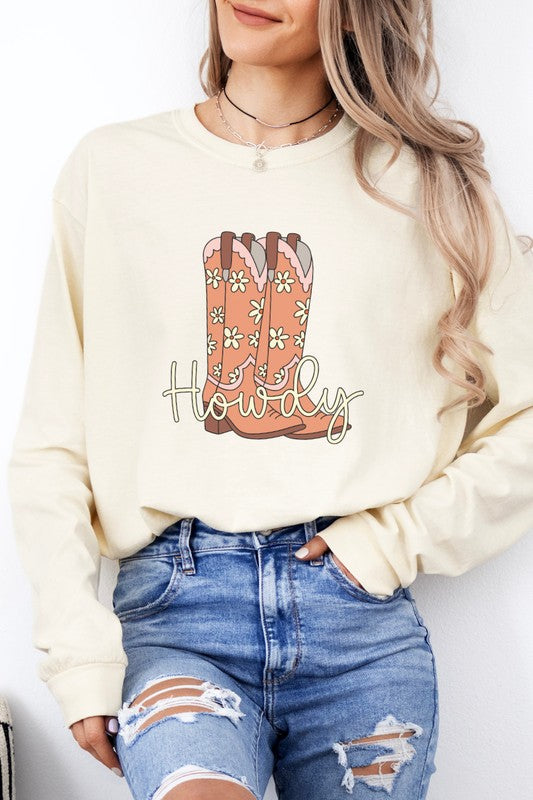 Howdy Cowboy Boot Country Western Graphic Tee