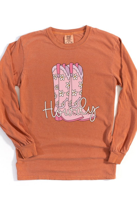 Howdy Cowboy Boot Country Western Graphic Tee