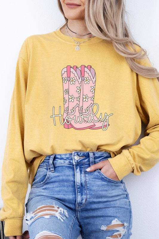 Howdy Cowboy Boot Country Western Graphic Tee