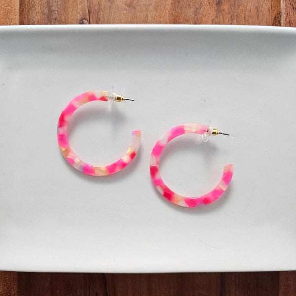 Camy Hoops - Tropical Pink