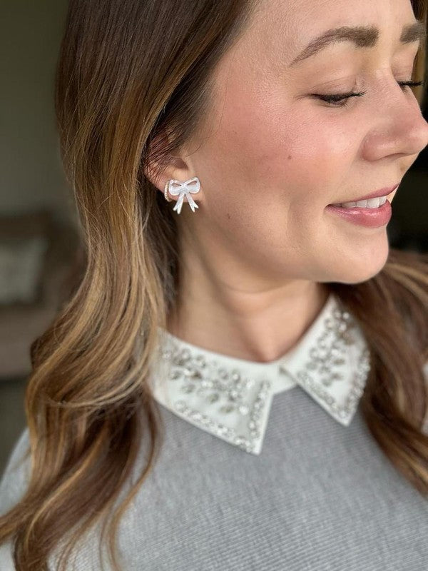 Bow Studs - White