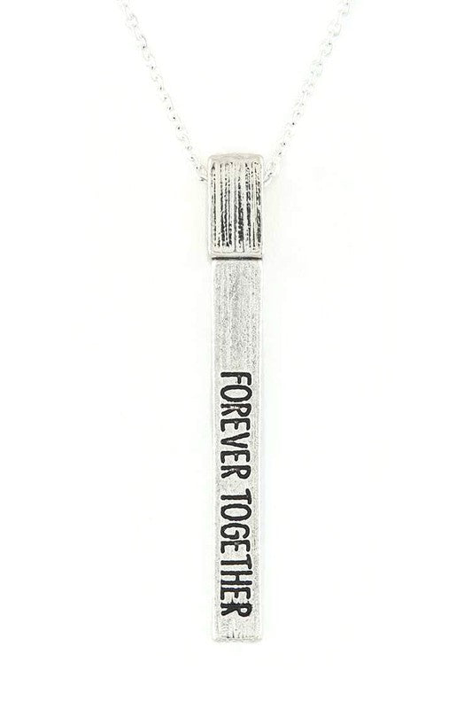 Forever Together Metal Bar Pendant Necklace Set