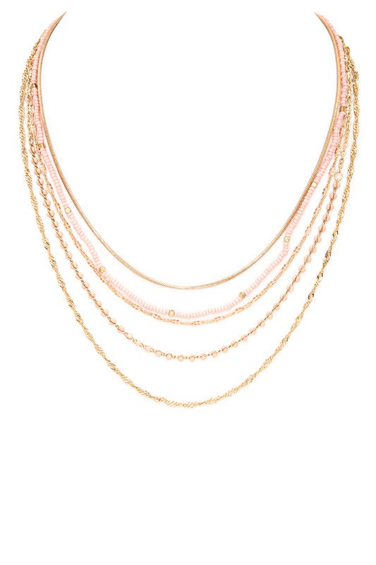 Layered Mix Chain Fashion Necklace