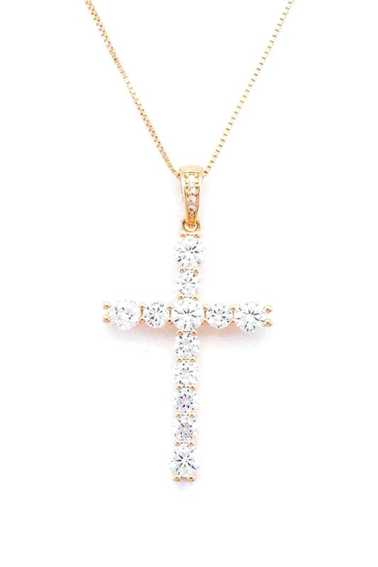 CZ Cross Pendant Necklace