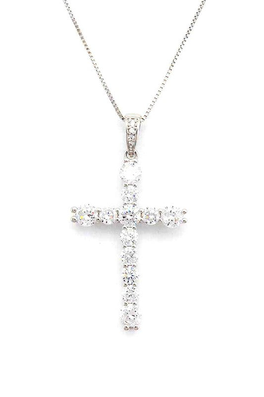 CZ Cross Pendant Necklace