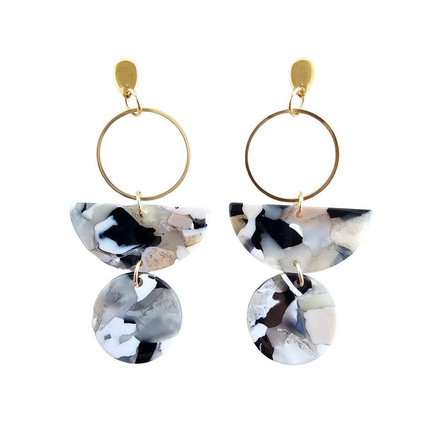 Wren Earrings - Ivory & Slate