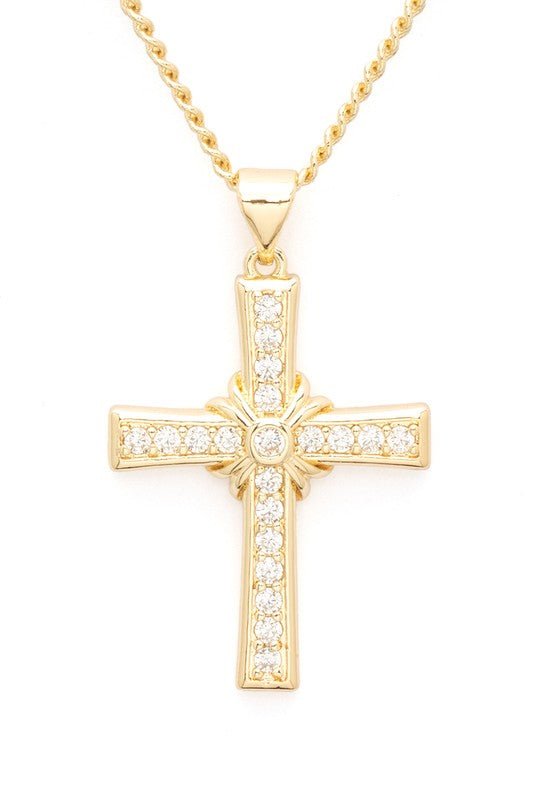 CZ Cross Pendant Necklace