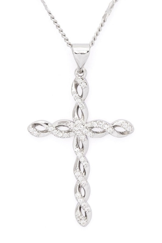 Cubic Zirconia Cross Pendant Necklace