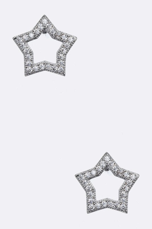 Cubic Zirconia Star Studs