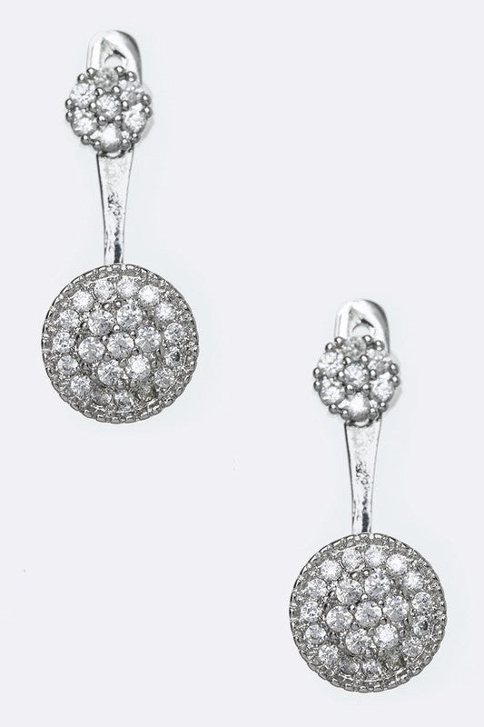 CZ Iconic Front & Back Earrings