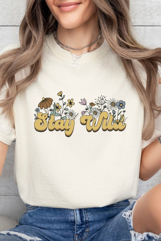 Stay Wild Floral Comfort Colors Graphic Tee