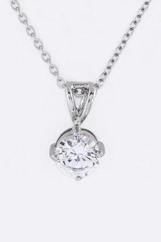 Round CZ Pendant